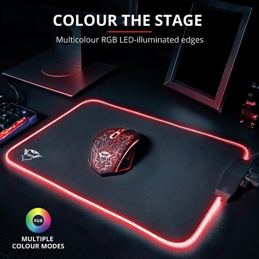 画像ギャラリー No.006のサムネイル画像 / 4000円で買えるカラーLED搭載のTrust Gaming製マウスが発売に。USBハブ機能付きの光るマウスパッドも登場