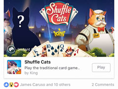 Facebook，メッセージアプリ「Messenger」やニュースフィード上で手軽にゲームが楽しめる新機能「Instant Games」のサービスをスタート