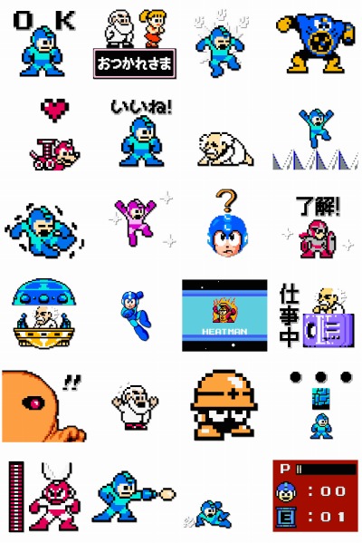 画像ギャラリー No.006のサムネイル画像 / 「ロックマン」ドット絵を使用したLINEスタンプが配信開始。サウンド&モーション付きで懐かしのプレイシーンを再現