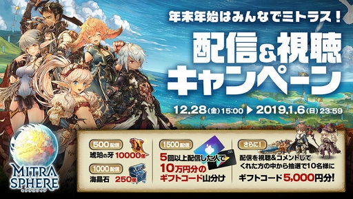 画像ギャラリー No.001のサムネイル画像 / 「ミトラスフィア」にて“年末年始はみんなでミトラス!配信&視聴キャンペーン”がスタート