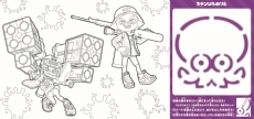 画像ギャラリー No.008のサムネイル画像 / 「スプラトゥーン2」のぬり絵5種がハッピーセットに6月14日から登場。誰でも簡単にキャラが描けるステンシルシート付き