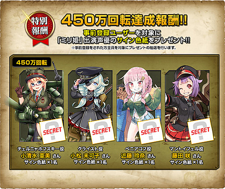 画像ギャラリー No.008のサムネイル画像 / 「ミリ姫大戦〜RELOAD〜」のリリース日が3月27日に決定。事前登録者向けのフライングガチャは高レア登場確率が2倍に