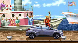 画像ギャラリー No.006のサムネイル画像 / トヨタC-HRが「ストリートファイターII」の世界に登場。リュウがC-HRを駆りベガを圧倒するコラボムービーが公開
