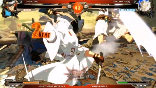 画像ギャラリー No.001のサムネイル画像 / 「ARCREVO America 2019」，「GUILTY GEAR Xrd REV 2」部門の優勝はおみと選手。圧倒的な強さで無敗のまま栄冠を手にする