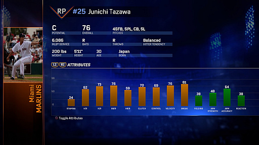 画像ギャラリー No.009のサムネイル画像 / 「MLB THE SHOW 17(英語版)」で日本人メジャーリーガーのデータをチェック。果たして“現地の評価”はいかに?
