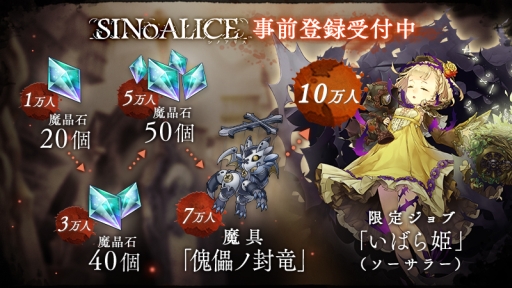 画像ギャラリー No.006のサムネイル画像 / 「SINoALICE」の事前登録者数が7万人を突破＆アリスなど4キャラのデザイン画が公開。ヨコオタロウ氏とジノ氏のコメントも