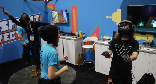画像ギャラリー No.002のサムネイル画像 / ［GDC 2017］時速300kmで走り回る，Surviosの新作「Sprint Vector」は両手を動かすことでVR酔いを完全回避？