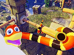 ヘビの「ニョロニョロとした動き」を駆使するアクションゲーム「スネークパス」（PS4/Switch）の配信が本日スタート。2週間は10％オフ