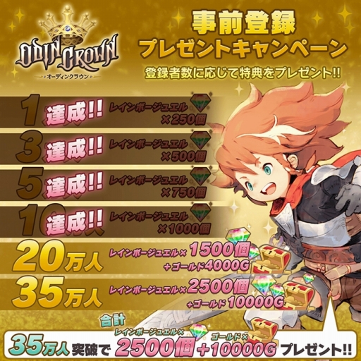 画像ギャラリー No.003のサムネイル画像 / 「オーディンクラウン」,事前登録者数10万人を突破。特典を新たに追加