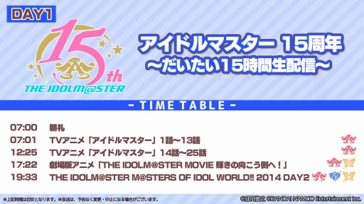 画像ギャラリー No.001のサムネイル画像 / 「アイドルマスター」の15周年記念生番組が7月26日に配信。7月25日より2日間にわたって“だいたい15時間生配信”も実施決定