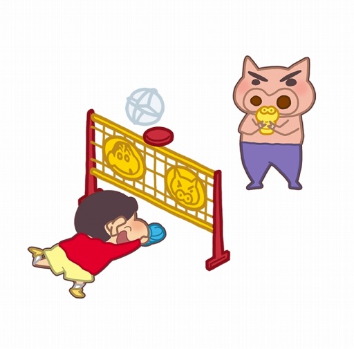 画像ギャラリー No.003のサムネイル画像 / 「クレヨンしんちゃん 一致団ケツ!かすかべシティ大開発」,卓上版バドミントン「クレヨンしんちゃん 対決!ぶーぶーケツミントン」のコラボを10月13日より実施