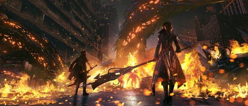 画像ギャラリー No.010のサムネイル画像 / 「CODE VEIN」，離ればなれになった仲間を探す「ヤクモ」と，絶えることのない炎に包まれたフィールド「火の降る街」の情報が公開