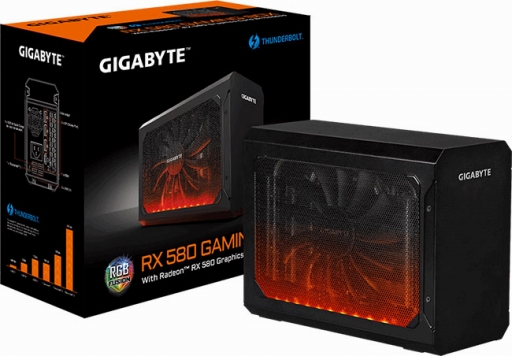 画像ギャラリー No.001のサムネイル画像 / RX 580搭載のGIGABYTE製外付けグラフィックスボックスが発売。Thunderbolt 3接続