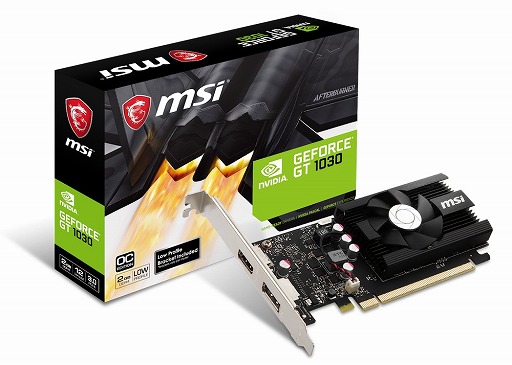 画像ギャラリー No.002のサムネイル画像 / MSI,DDR4メモリ採用で消費電力20WのGeForce GT 1030カード