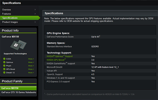 画像ギャラリー No.009のサムネイル画像 / NVIDIA，ノートPC向けGPU「GeForce MX150」を発表。Pascal世代のエントリーモデルは「940MXより33％速い」