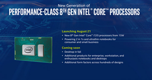 画像ギャラリー No.010のサムネイル画像 / Intel,第8世代Coreプロセッサの薄型ノートPC&2-in-1向けモデルを発表――TDP 15Wで4コア8スレッド対応を実現