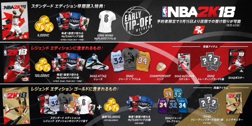 画像ギャラリー No.002のサムネイル画像 / 「NBA 2K18」,日本国内での発売日が9月19日に決定。各エディションの早期購入特典の内容が明らかに