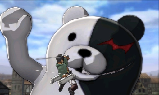 画像ギャラリー No.002のサムネイル画像 / 「進撃の巨人2〜未来の座標〜」に巨大モノクマが襲来。エクストラミッションクリアでモノクマ衣装が入手可能に