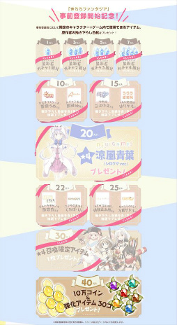 画像ギャラリー No.003のサムネイル画像 / 「きららファンタジア」事前登録30万突破,10万コインなどが追加決定