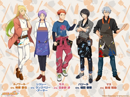 画像ギャラリー No.001のサムネイル画像 / 「パレットパレード」の公式サイトにて,「印象派」キャラクターの“作業着”姿を公開