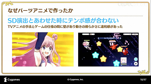 画像ギャラリー No.009のサムネイル画像 / ［CEDEC 2020］「プリンセスコネクトRe:Diveが目指した，アニメRPGとしてのゲーム演出制作事例」聴講レポート。アニメとゲームの演出を融合したカットインアニメとは