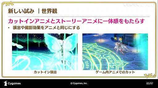 画像ギャラリー No.036のサムネイル画像 / ［CEDEC 2020］「プリンセスコネクトRe:Diveが目指した，アニメRPGとしてのゲーム演出制作事例」聴講レポート。アニメとゲームの演出を融合したカットインアニメとは