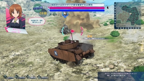 画像ギャラリー No.017のサムネイル画像 / 「ガールズ＆パンツァー ドリームタンクマッチ」の争奪戦モードや戦車アクションを紹介。戦車でドリフトやジャンプ，ナポリターンなどが可能