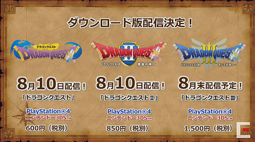 画像ギャラリー No.002のサムネイル画像 / ドラゴンクエストの「I」「II」「III」がPS4とニンテンドー3DS向けに配信決定