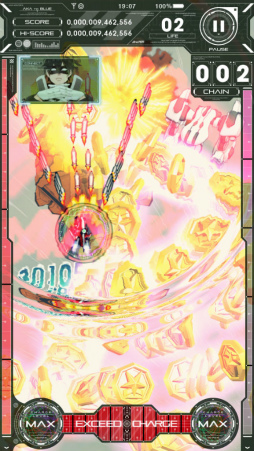 画像ギャラリー No.009のサムネイル画像 / 1000発以上の弾幕が60fpsで動く,スマホ向け縦スクロールSTG「アカとブルー」が配信開始――ライフ回復システムやオートBOMB機能も搭載