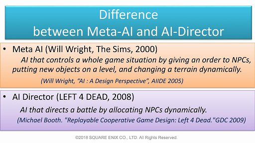 画像ギャラリー No.006のサムネイル画像 / ［GDC 2018］FFXVのゲームAIは，開発の工程にどう取り込まれたのか？　日本のゲームAI研究の第一人者が語る，FFXVのAI概論