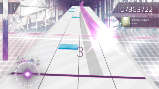 画像ギャラリー No.007のサムネイル画像 / 上下のラインで音楽を奏でる。スマホ向けリズムゲーム「Arcaea」を紹介する「（ほぼ）日刊スマホゲーム通信」第1516回