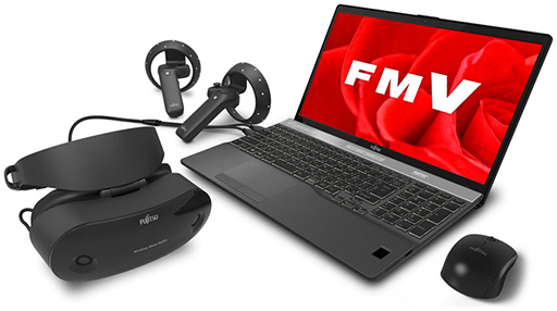 画像ギャラリー No.002のサムネイル画像 / 富士通，Windows MR対応VR HMDとノートPCのセットモデルを12月に発売。VR HMD単体は税込5万円台後半で購入可能に