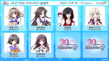 画像ギャラリー No.009のサムネイル画像 / 「メモリーズオフ」シリーズの20周年企画として，全作品のヒロインや女性キャラクターを対象にした総選挙が開催
