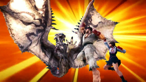 画像ギャラリー No.010のサムネイル画像 / 「ストV AE」×「MONSTER HUNTER: WORLD」コラボを実施。ストV AEにモンハン衣装，モンハンワールドにはリュウ＆さくらの装備が登場
