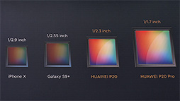 画像ギャラリー No.005のサムネイル画像 / Huaweiが新型スマートフォン「P20」「P20 Pro」など3製品を発表。P20 Proのアウトカメラは3眼式に