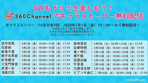画像ギャラリー No.001のサムネイル画像 / 「DREAM!ing」,動画配信プラットフォーム「360Channel」にて期間限定で無料ストーリーを配信