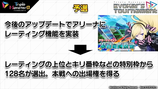 画像ギャラリー No.008のサムネイル画像 / “年間賞金総額1000万円”の大会「Evoker’s Tournament」の詳細が発表。「トリプルモンスターズ」発表会レポート