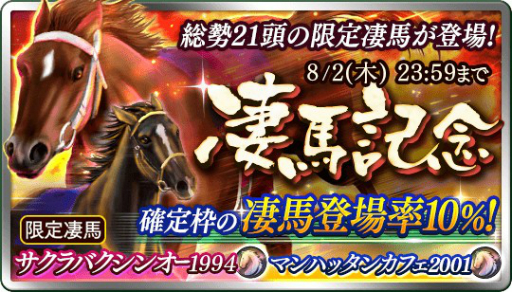 画像ギャラリー No.001のサムネイル画像 / 「ダビスタ マスターズ」,「サクラバクシンオー1994」と「マンハッタンカフェ2001」が7月28日に登場