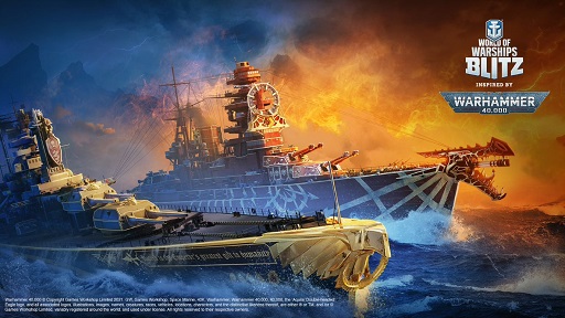画像ギャラリー No.001のサムネイル画像 / 「World of Warships Blitz」,グリムゴシックな艦艇が登場する「Warhammer 40,000」のコラボを12月2日から実施