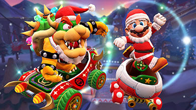 画像ギャラリー No.008のサムネイル画像 / 「マリオカート ツアー」でホリデーツアーがスタート。新マシン“クリスマスクラウン”やサンタに扮したマリオらが登場