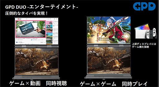 画像ギャラリー No.003のサムネイル画像 / 2枚の有機ELディスプレイを搭載した2画面ノートPC「GPD DUO」の国内予約が始まる