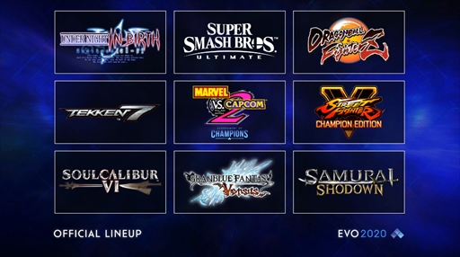 画像ギャラリー No.001のサムネイル画像 / 「EVO2020」メインタイトルが発表。「グラブル ヴァーサス」「UNI Exe:Late[cl-r]」が初選出され，招待制「MvC2」部門の実施も