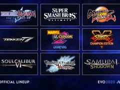 「EVO2020」メインタイトルが発表。「グラブル ヴァーサス」「UNI Exe:Late[cl-r]」が初選出され，招待制「MvC2」部門の実施も