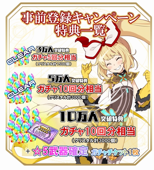 画像ギャラリー No.003のサムネイル画像 / 「交響性ミリオンアーサー」の事前登録者数が5万人を突破。ガチャ10回分相当のプレゼントが確定