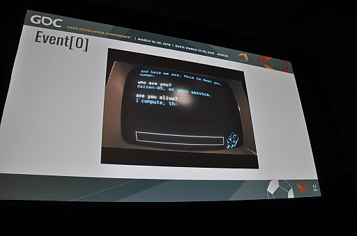 画像ギャラリー No.002のサムネイル画像 / ［GDC 2018］“AIとの会話をゲームにする”ことの難しさとは。「EVENT[0]」の開発者が登壇した講演をレポート