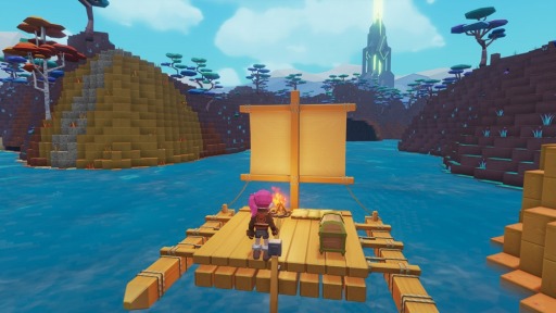 画像ギャラリー No.002のサムネイル画像 / 「PixARK」，生物やアイテムの情報を調査できる「スキャナー」が登場。アイテム運搬に便利な乗り物「トロッコ」と「いかだ」も