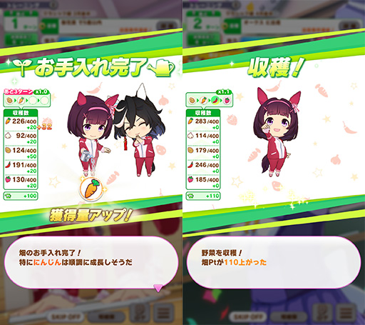 画像ギャラリー No.013のサムネイル画像 / ［プレイレポ］「ウマ娘」新育成シナリオ「収穫ッ！満腹ッ！大豊食祭」は野菜のリソース管理が重要！？ 先行プレイレポートを掲載