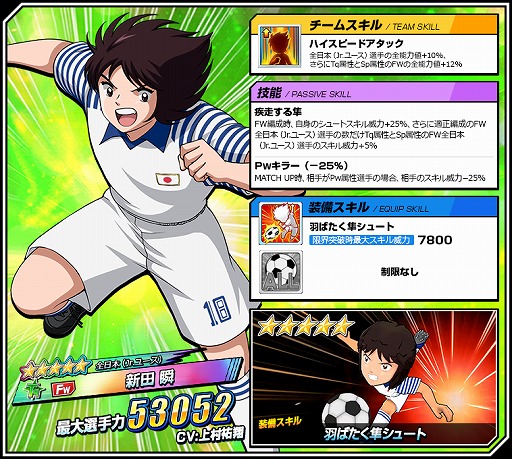 画像ギャラリー No.001のサムネイル画像 / 「キャプテン翼ZERO」，新選手“新田 瞬”が登場する「全日本ピックアップガチャ」を開催