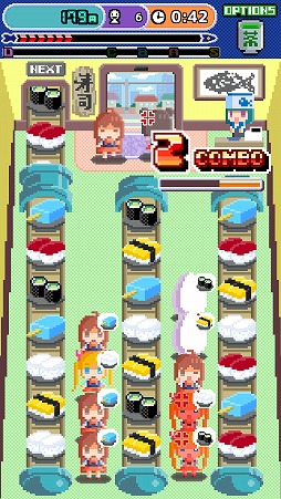 画像ギャラリー No.004のサムネイル画像 / 回転寿司をテーマにしたパズルアクション「Peko Peko Sushi」を紹介する「（ほぼ）日刊スマホゲーム通信」第1685回