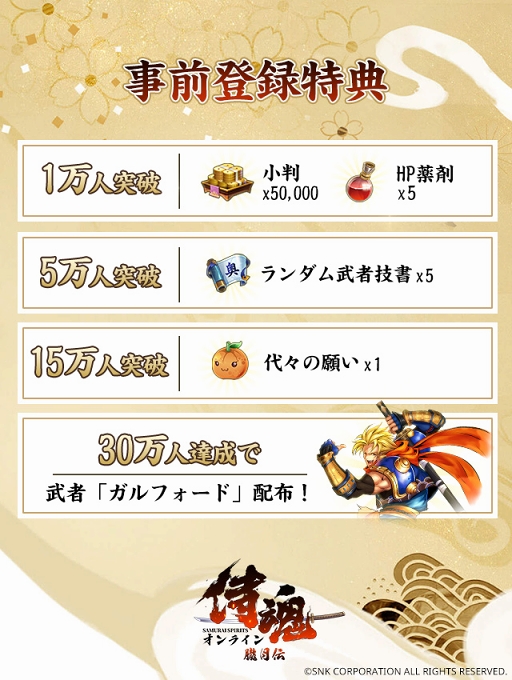 画像ギャラリー No.004のサムネイル画像 / 「侍魂オンライン-朧月伝-」の事前登録受付がスタート。サムスピでおなじみのキャラクターと共に,暗黒神の復活を阻止する冒険に出よう